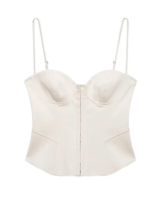Shop style shark Tops - Ivory Bustier Tank Top